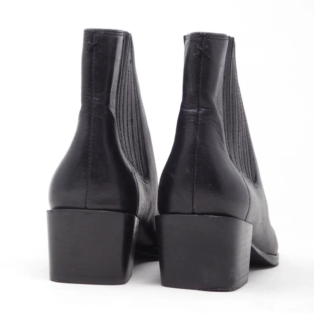 Rag & Bone Womens Rover Bootie Black Leather Pointed Toe Ankle Boots 36.5 / 6.5
